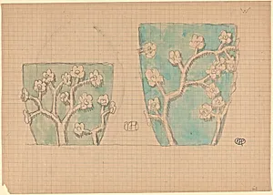 Two Pots with Floral Designs