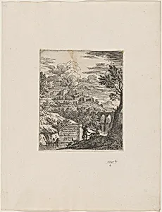Two Shepherds beside a Pedestal