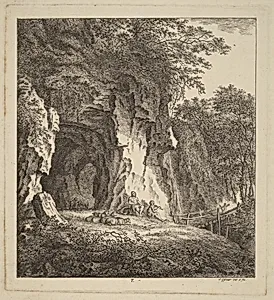 Two Shepherds in a Rocky Landscape
