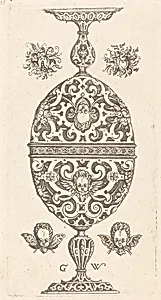 Two small goblets superimposed in reverse