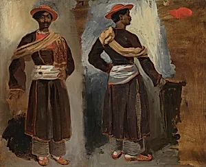 Two Studies of a Standing Indian from Calcutta