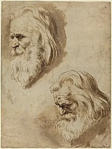 Two Studies of an Elderly Man's Head
