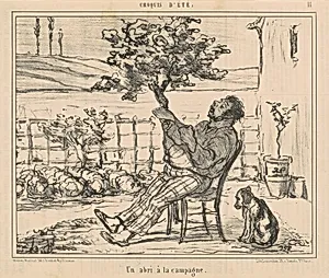 Un abri a la campagne by Honoré Daumier