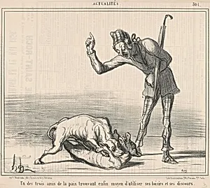 Un des trois amis de la paix ... by Honoré Daumier