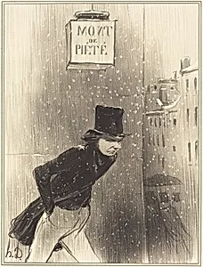 Un Monsieur au dessous de ses affaires by Honoré Daumier