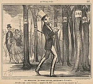 Un monsieur en bonne fortune aux Champs-Elysées by Honoré Daumier