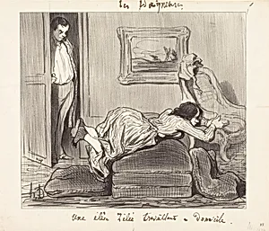 Une élè...zélée travaillant a domicile by Honoré Daumier