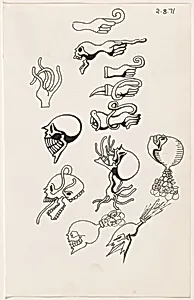 Untitled 2-8-71 [study for "tattoo" book]