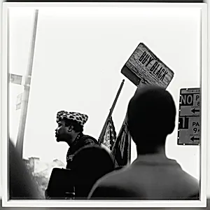 Untitled (Charles Peaker Street Speaker, head of ANPM, after Carlos Cooks passed away, on 125th street)
