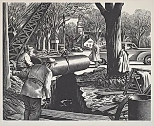 Untitled (Laying pipe in a New England town)