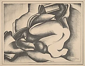Untitled (Reclining nude with small dog)