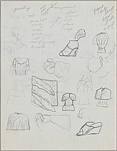 Untitled (studies of various clothing accessories) [verso]
