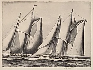 Untitled (Two Yachts Racing)