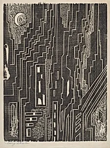 Untitled (Urban Scene-Man & Smokestacks)