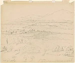 Valley with River and Mountains