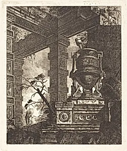 Vase Supported by Two Sphinxes