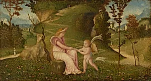 Venus and Cupid in a Landscape by Circle of Giorgione