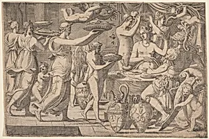 Venus and Mars Served by Cupid and the Three Graces
