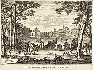 Veue de la cour des Fontaines de Fontaine Beleau