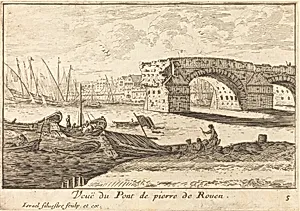 Veue du Pont de pierre de Rouen