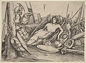 Victory Reclining Amid Trophies