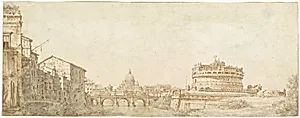 View of Rome with the Dome of Saint Peter's and the Castel Sant' Angelo
