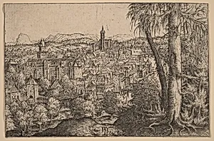 View of Steyr on Enns by Hanns Lautensack