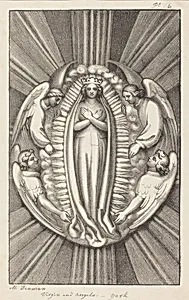 Virgin and Angels, a Key Stone in York by Maria Denman after John Flaxman