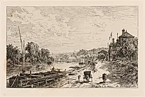 Vue du Bas Meudon, Bords de la Seine