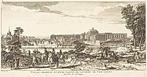 Vue du Chateau et d'une Partie de la Ville deVersailles