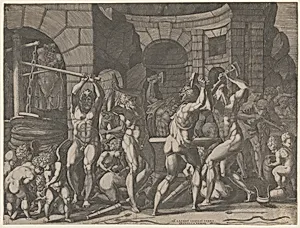 Vulcan and Cyclops Forging Cupid's Arrows