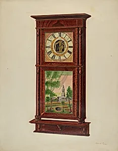 Wall Clock with Mantel