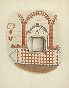 Wall Painting and Niche: Restoration Drawing