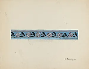 Wall Paper Border on Bandbox Lid