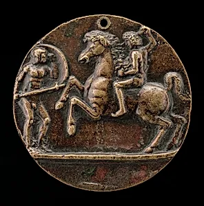 Warrior and Horseman Fighting