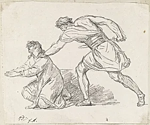 Warrior Seizing a Kneeling Figure by Jacques-Louis David