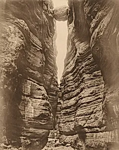 Wedged Rock in Shinumo Canyon, 200 Feet above Bass Trail