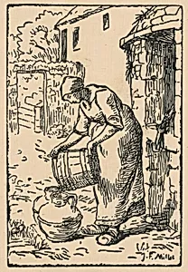 Woman Filling a Water Jug (Femme vidant un seau) by Jean-François Millet
