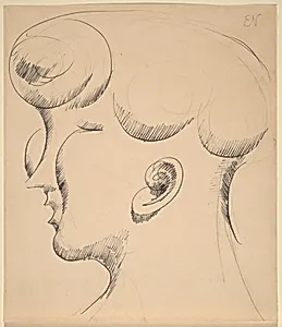 Woman's Head in Profile, Facing Left