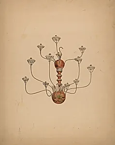 Wood and Tin Chandelier
