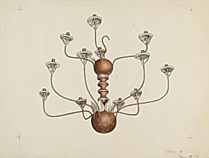 Wood and Tin Chandelier
