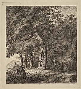 Wooded Landscape with a Nymph and a Satyr