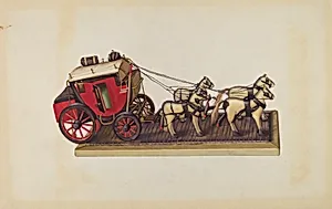 Wooden Model - Coach & Four Horses