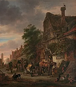 Workmen before an Inn