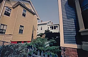 Yellow House and Blue House with Green Folliage, Providence