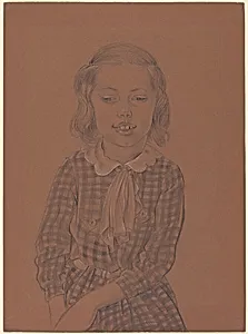 Young Girl in a Checked Dress