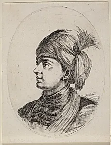 Young Moor in a Feathered Turban, Turned to the Left by Stefano Della Bella