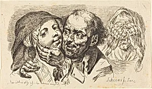 Young Woman Embraced by an Older Man