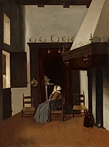 Young Woman in an Interior by Jacobus Vrel