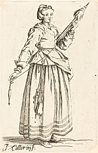 Young Woman with Distaff, Facing Right